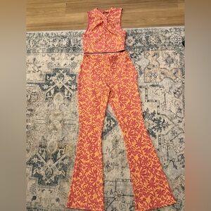 Zara Pink and Orange Floral Jumpsuit
